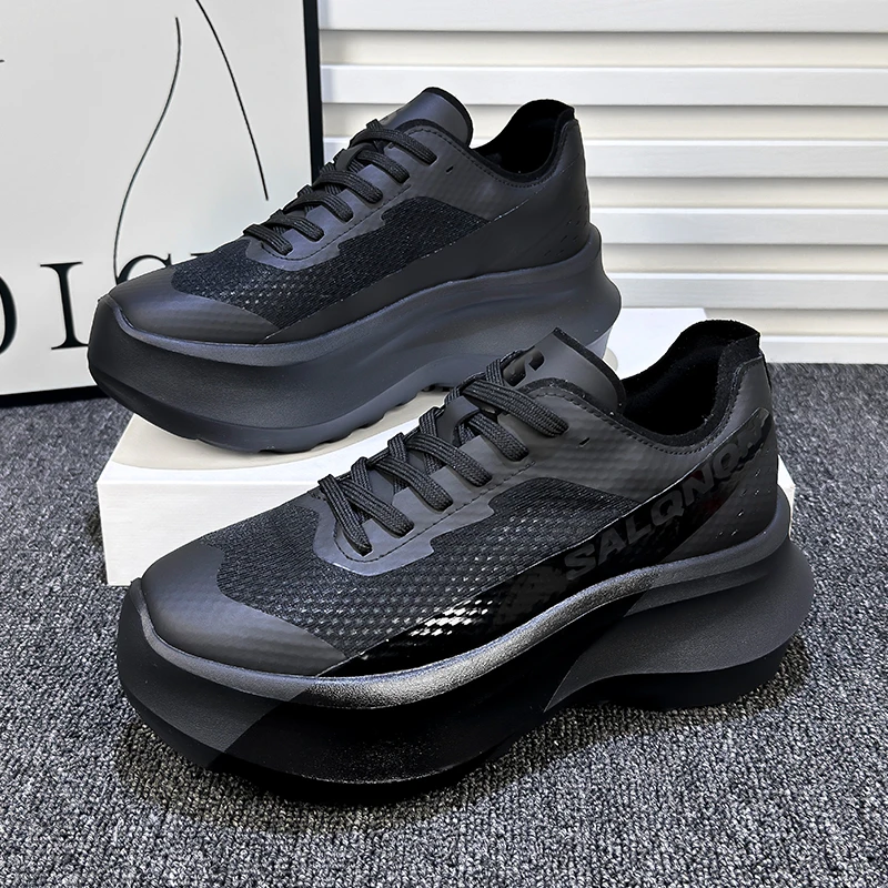 增高7cm厚底网面透气小白鞋女2024夏季新款百搭学生轻便运动跑步