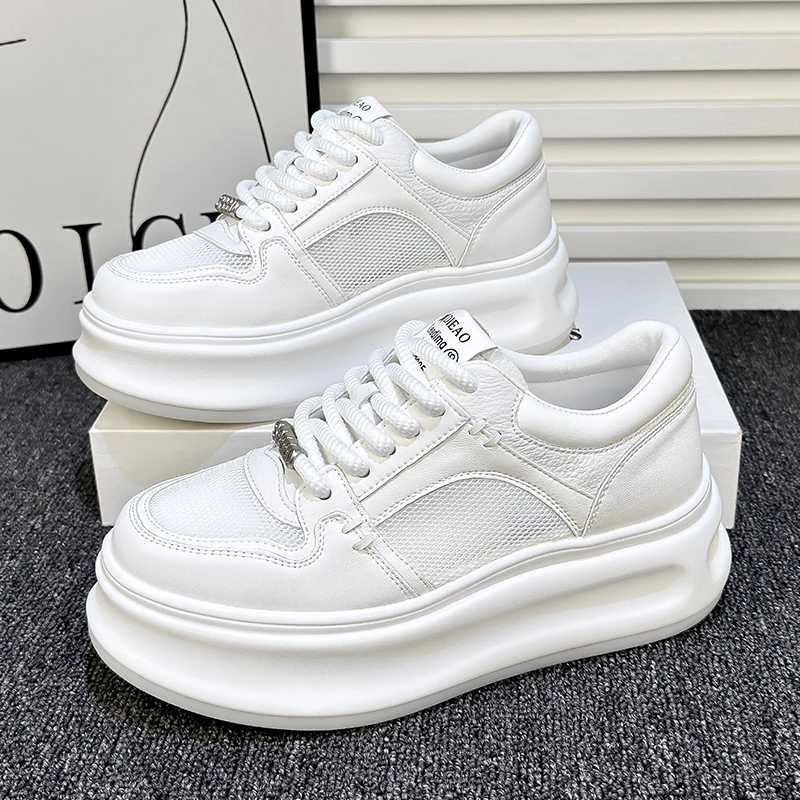 内增高小白鞋女鞋2024夏季新款百搭爆款厚底网面透气休闲板鞋ins