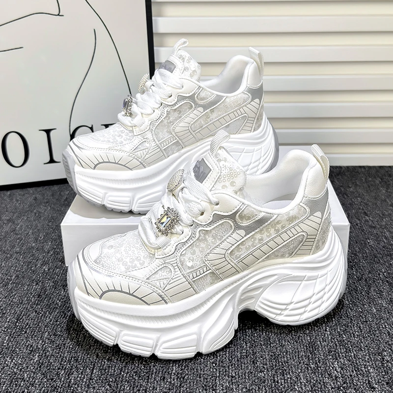 10cm内增高老爹鞋女2024夏季新款百搭网红透气小个子时尚运动鞋潮