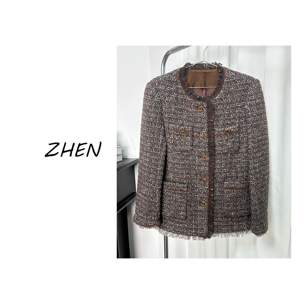 【ZHEN】K0607 2025新款气质显瘦时尚百搭上新小众设计感外套