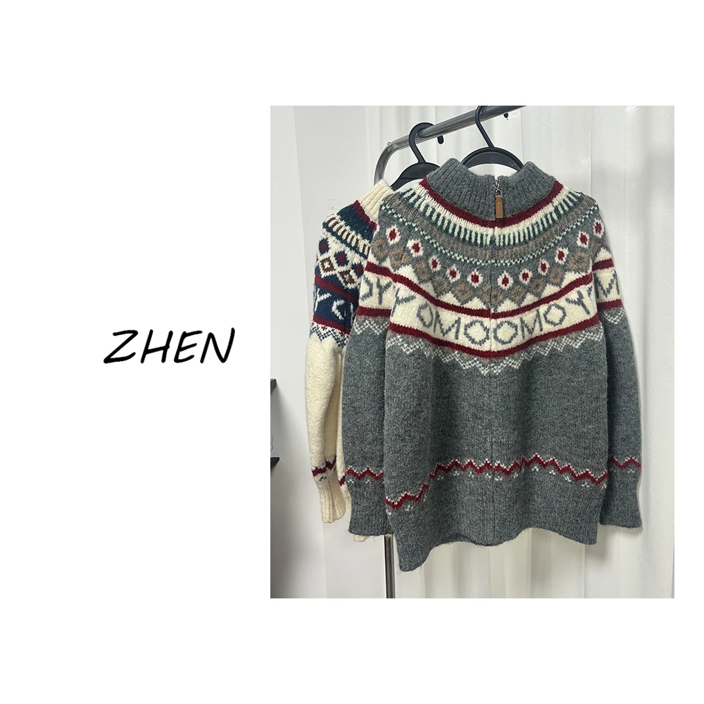 【ZHEN】K0870 2025新款时尚气质休闲百搭毛衣上衣女