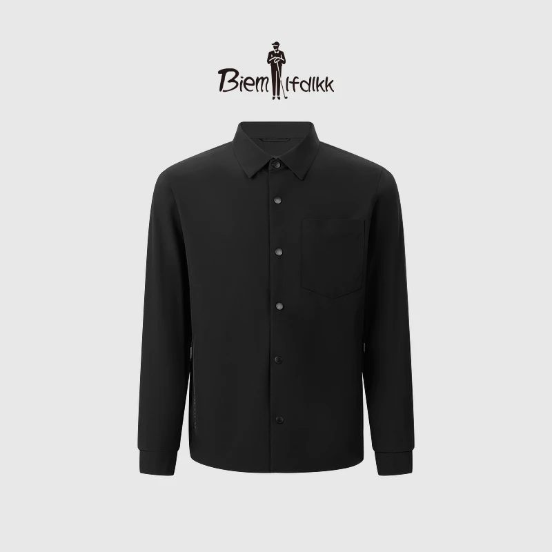 【抗皱易打理】比音勒芬春秋高级感男士休闲翻领夹克衬衫外套