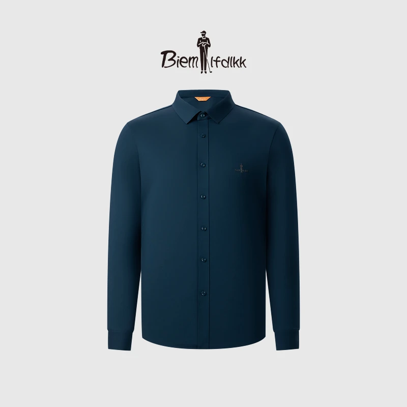 【莫代尔绵羊毛】比音勒芬秋季新款男士衬衫长袖休闲百搭衬衣