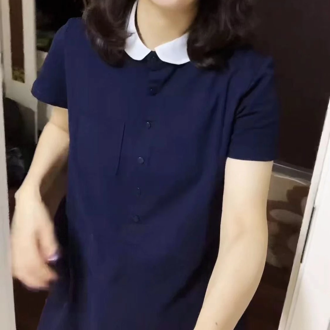 【燕子严选】时尚减龄白领藏蓝POLO裙
