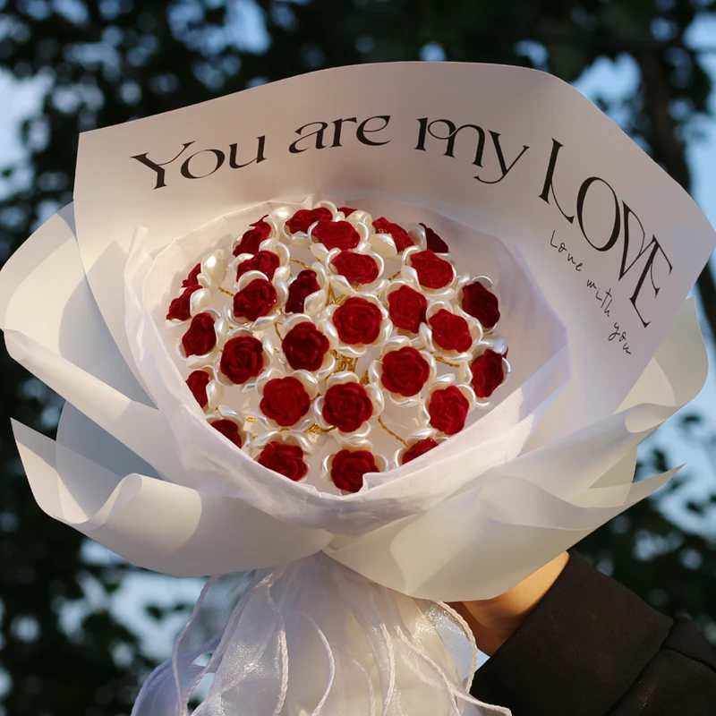 520情人节玫瑰情人花束爱人手工制作diy材料包女朋友闺蜜妈妈生日