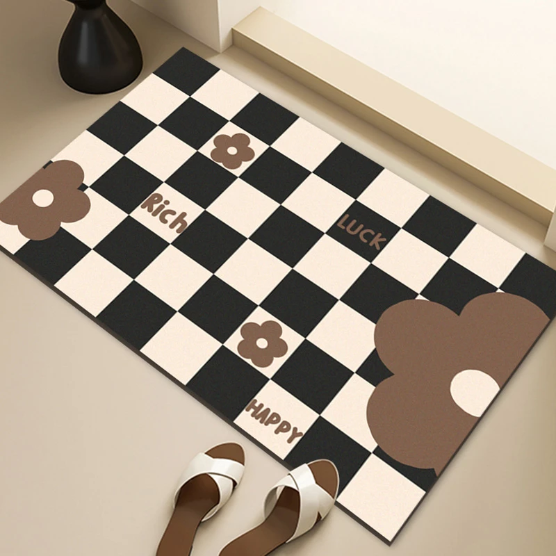 浴室地垫软硅藻泥吸水垫卫生间门口门垫脚垫厕所防滑垫家用地毯