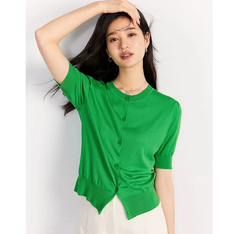 夏季薄款100%天丝莱赛尔显瘦百搭针织开衫薄款上衣女宽松针织开衫