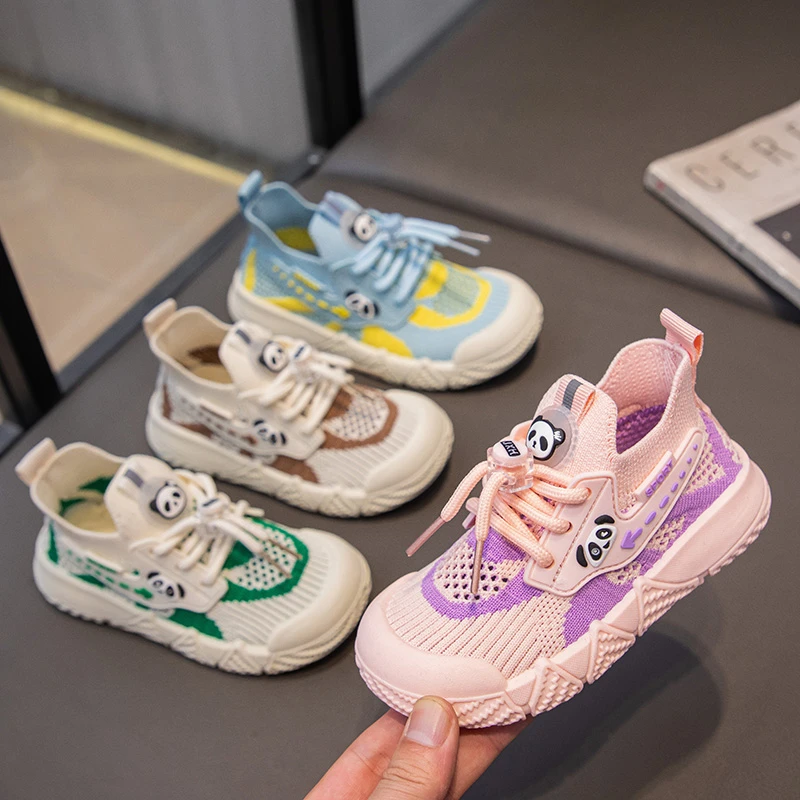 2024年新款飞织宝宝鞋子小男童板鞋女儿童室内鞋幼儿园网鞋一脚蹬