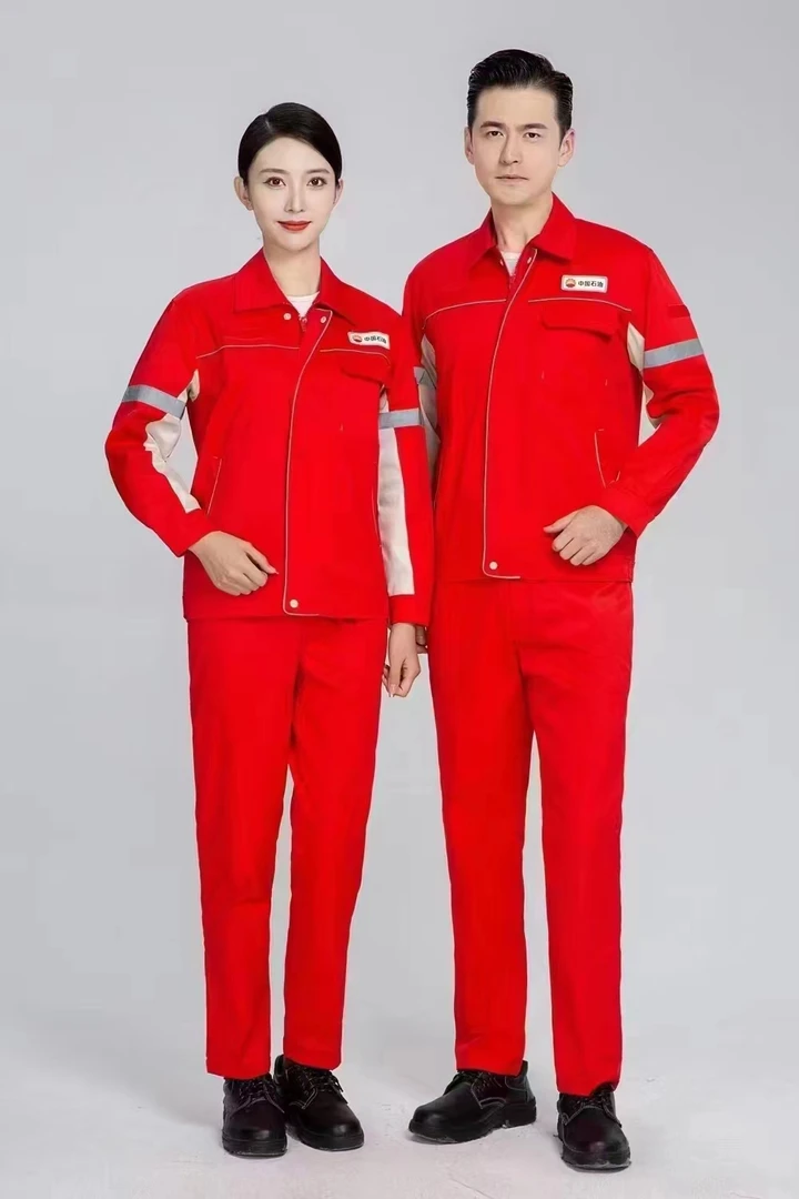 新款石油长袖挂里衬焊工防静电工作服/耐磨///中国石化套装服装男