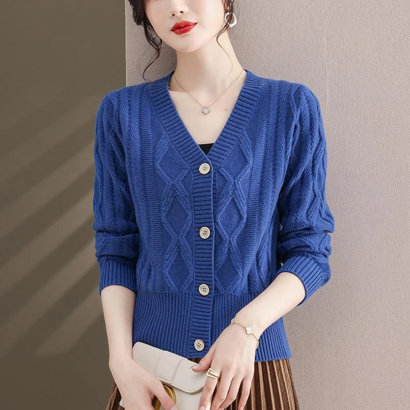 LY8020女士毛衣短外套春秋开衫秋季新款针织衫外搭长袖上衣