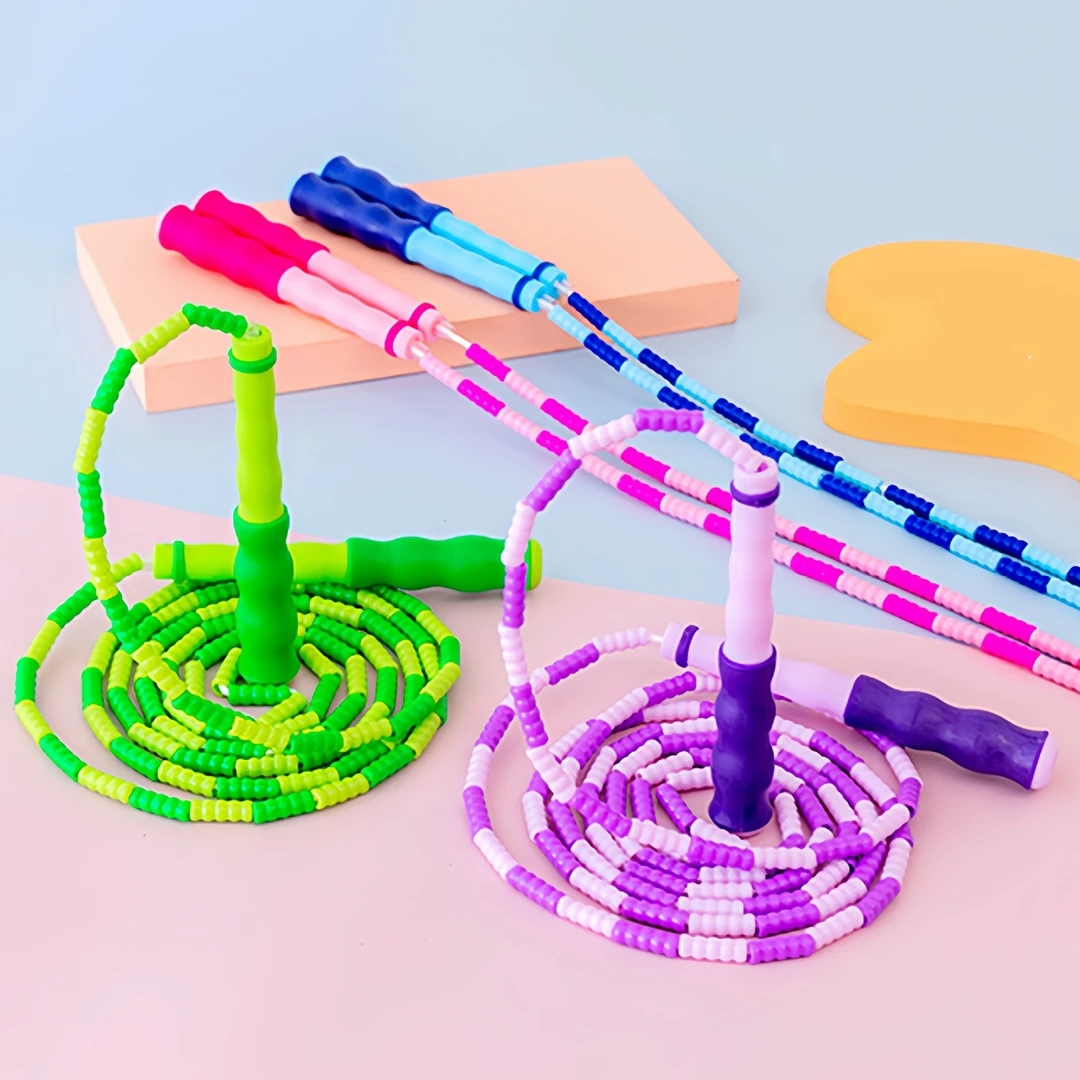 儿童竹节跳绳幼儿园宝宝专业小学生初学者可调节跳绳