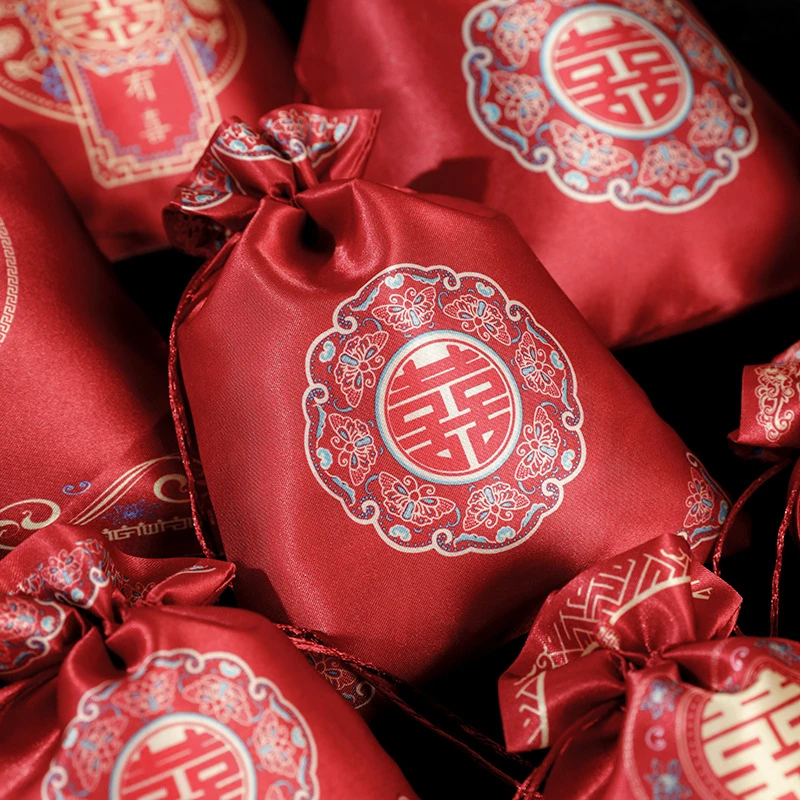新款喜糖袋结婚专用布袋子婚礼手提喜袋空盒包装礼盒糖果喜糖盒子