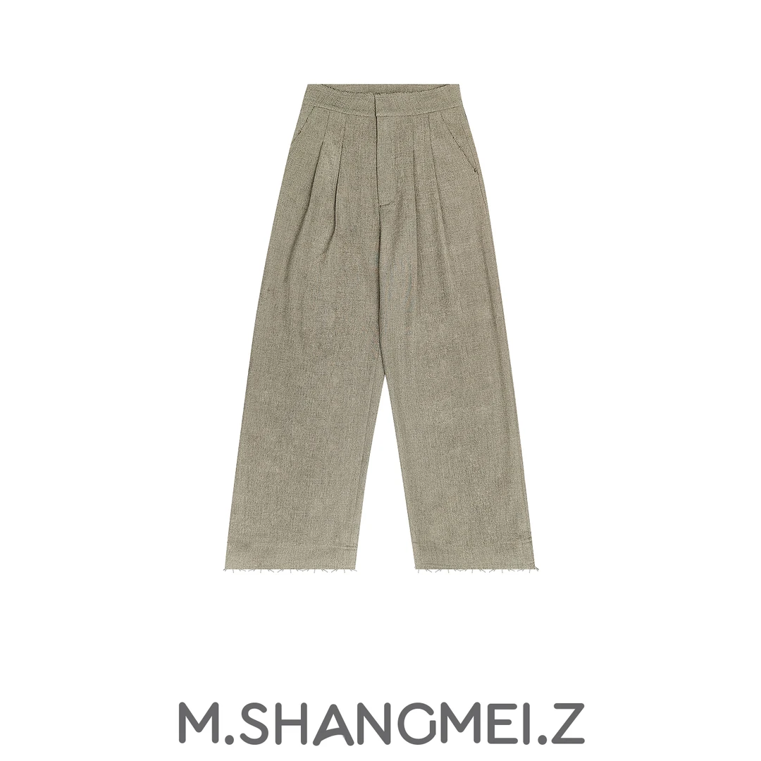 M.SHANGMEI.Z/沐熙美大哥宽松纯色休闲时尚街拍显瘦阔腿裤x030199