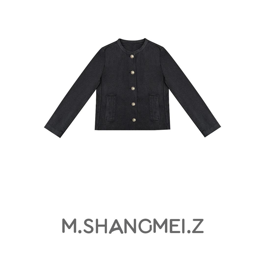 M.SHANGMEI.Z/沐熙美大哥时尚设计师小香风黑色上衣女外套x030178