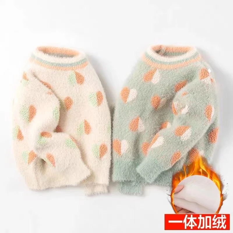 宝宝加厚打底衫女童针织上衣秋冬洋气女儿童婴儿毛衣春秋套头女宝