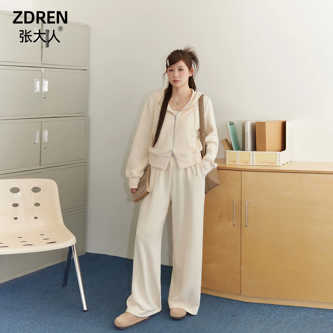 张大人大码女装休闲连帽卫衣套装2024年秋季新款洋气显瘦两件套