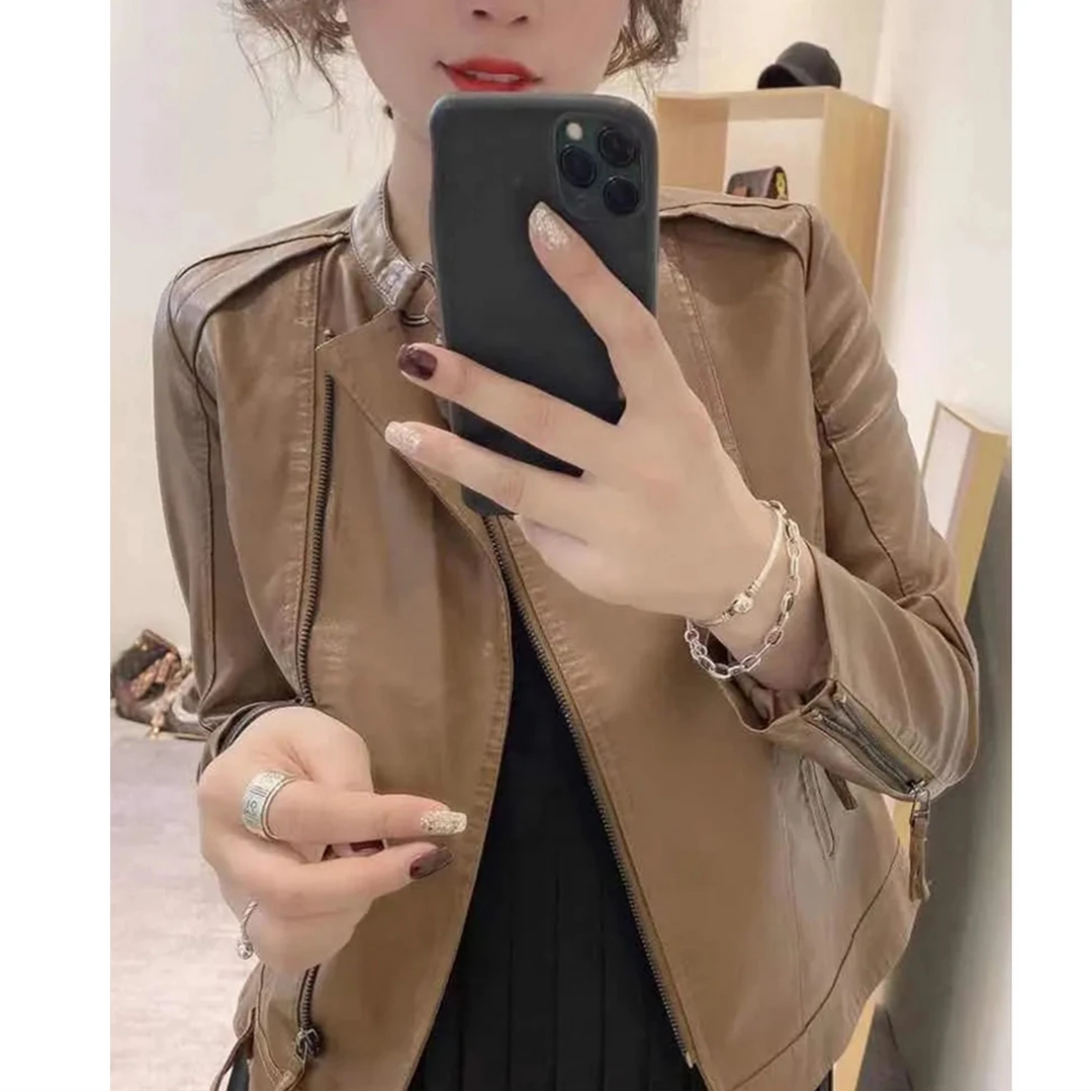 pu皮衣外套女机车春秋设计感时尚高级感显瘦小个子夹克气质上衣