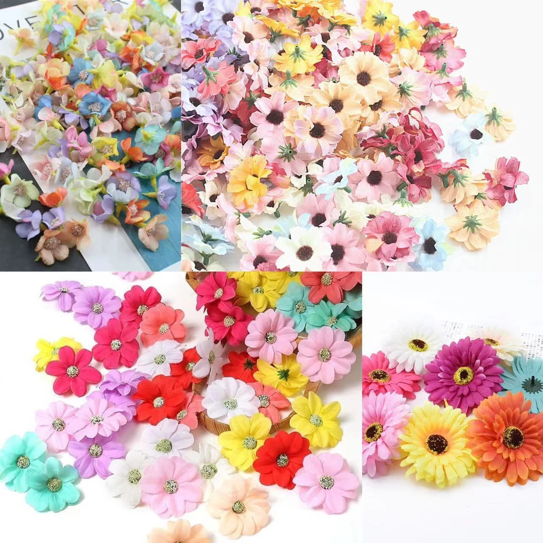 各种手工Diy手工花花绢花波斯菊太阳花仿真花