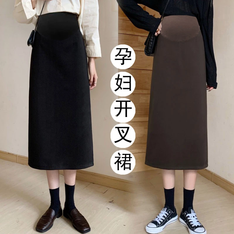 【厂家直销】孕妇装毛呢半身裙2023新款秋冬季高腰显瘦中长款包臀裙