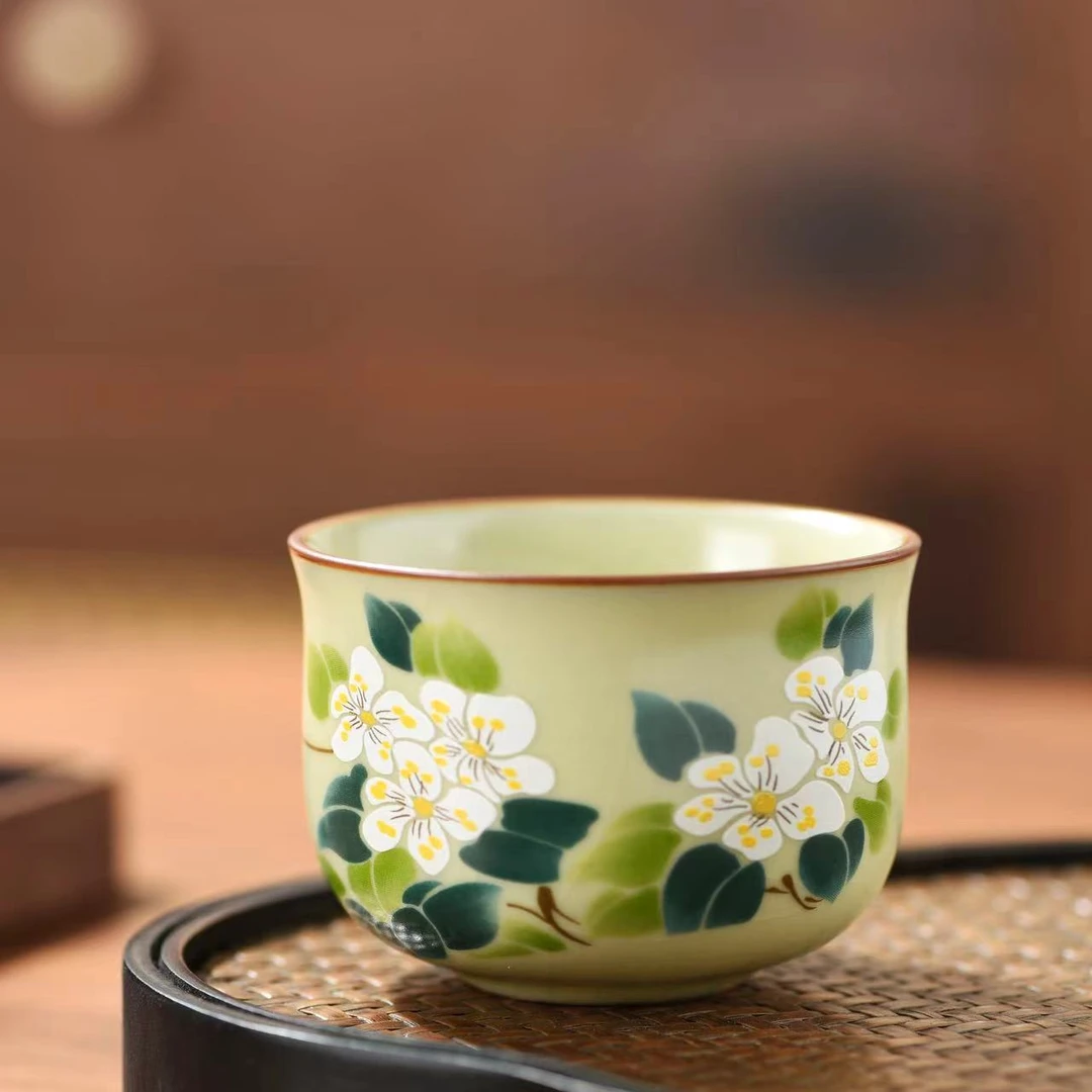 （宠粉福利）新中式岑汝山茶花高颜值陶瓷茶杯