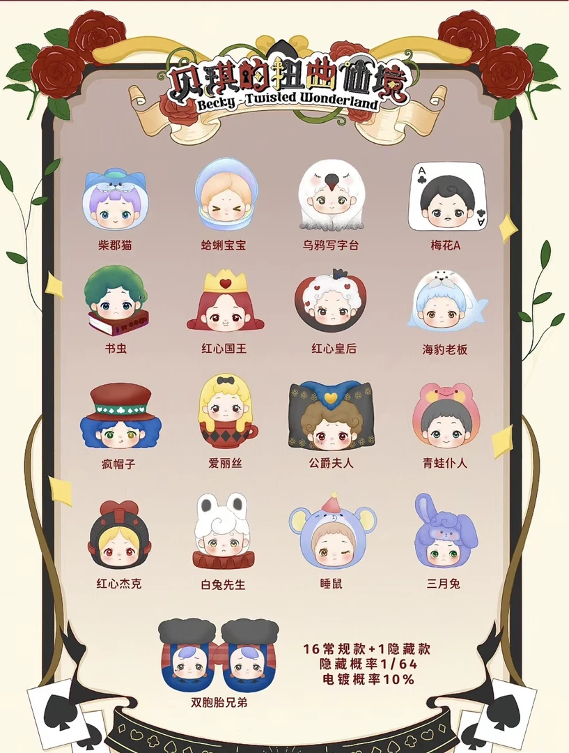 【阿V专属】官方正品潮玩贝琪的扭曲仙境系列盲盒萌粒摆件玩偶