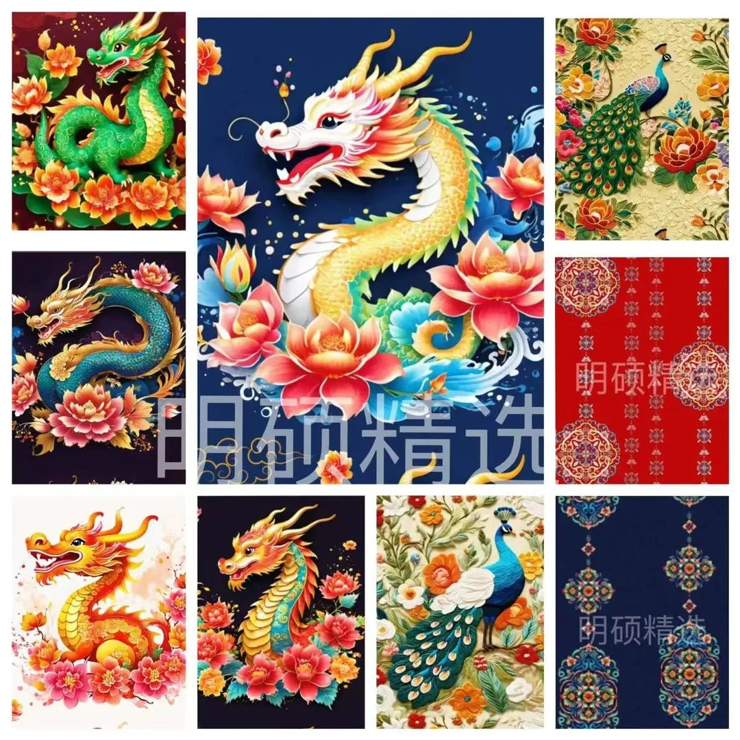 刺绣防水布立体花朵荷花布手工diy 布料涤帆布绒布