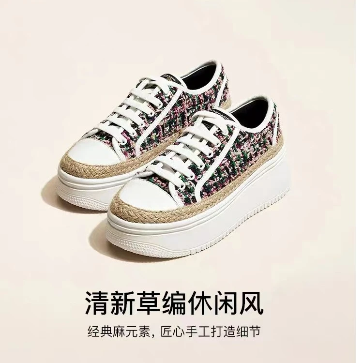 春季款麻底休闲女增高时尚运动乐福鞋87062W