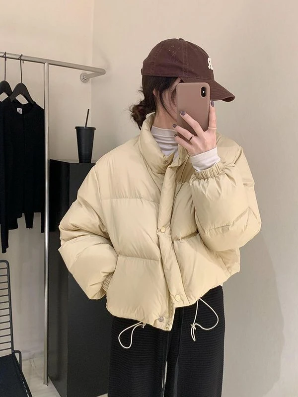 韩国东大门原版面包服女立领小个子短款90白鸭绒羽绒服秋冬新款