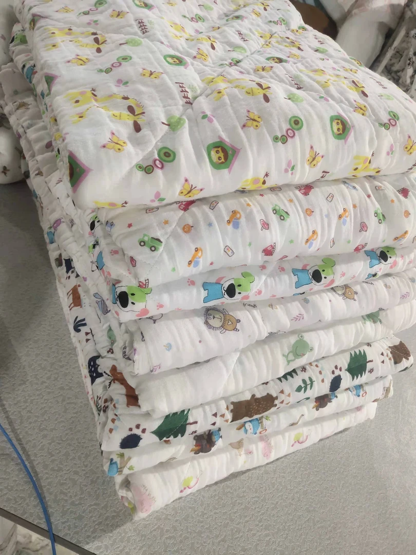 纯棉双层纱布夏凉被(颜色花色随机)