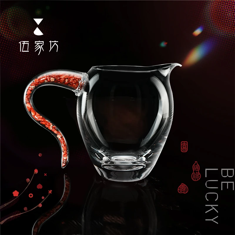 伍家坊鸿福水晶玻璃茶海高端公道杯手工大容量家用耐热分茶器