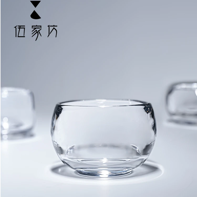 伍家坊水晶主人杯禅寂杯高档个人专用手工茶杯透明茶杯茶具礼盒装
