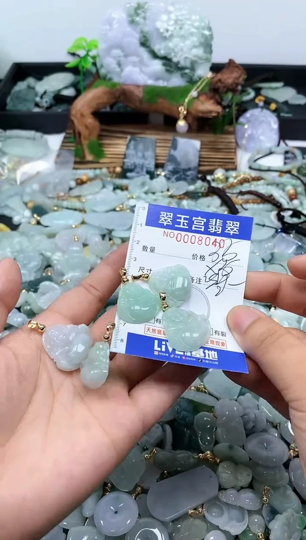 【闪购商品】翡翠颈饰未镶嵌0008040多样性发其一