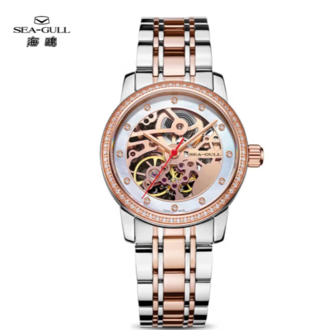 【海鸥表官方自营】 女士自动机械表荆棘玫瑰镂空腕表317.15.6120KL