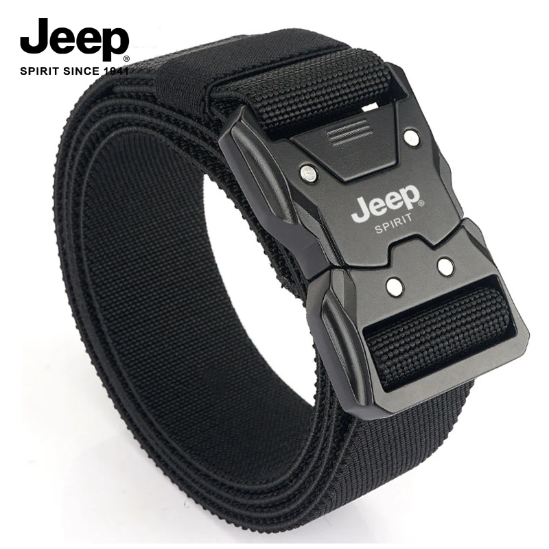 JEEPSPIRIT帆布腰带男士快拆户外运动尼龙皮带工装编织皮带男款