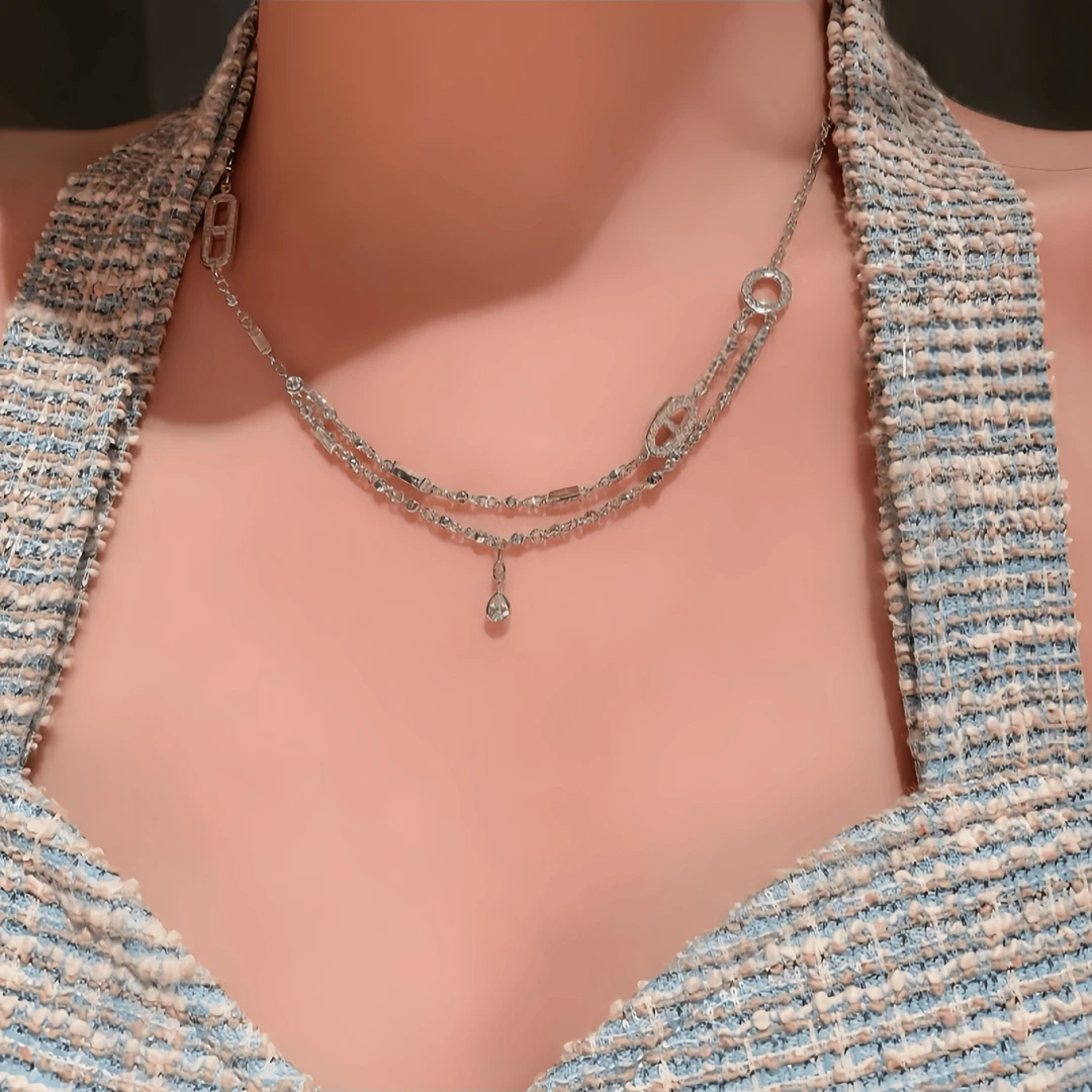 「围巾」V金 气质叠戴猪鼻子风款