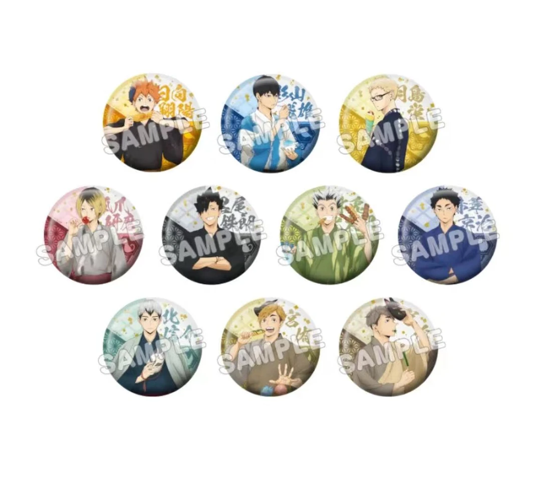 （蛋花）排球少年缘日 浴衣和纸风吧唧徽章 全10种【拆包】