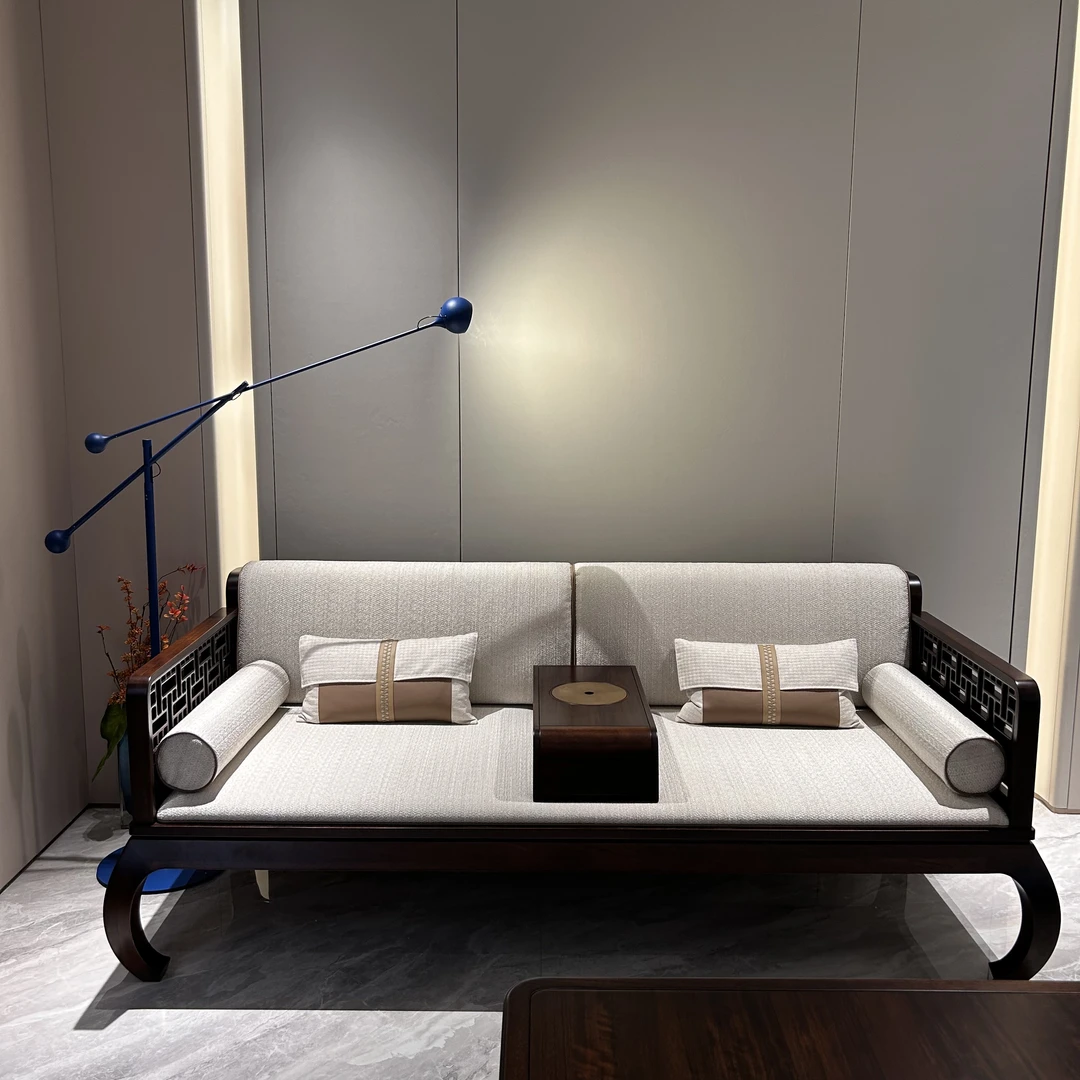 【璞悦】国朝新中式黑檀木大雅罗汉床典雅端正时尚客厅卧室书房家具