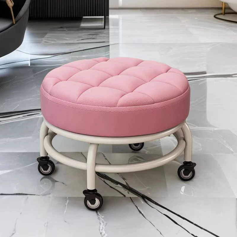 家用万向轮美缝凳子带轮旋转擦地矮凳美甲修脚凳滑轮带娃学走路凳