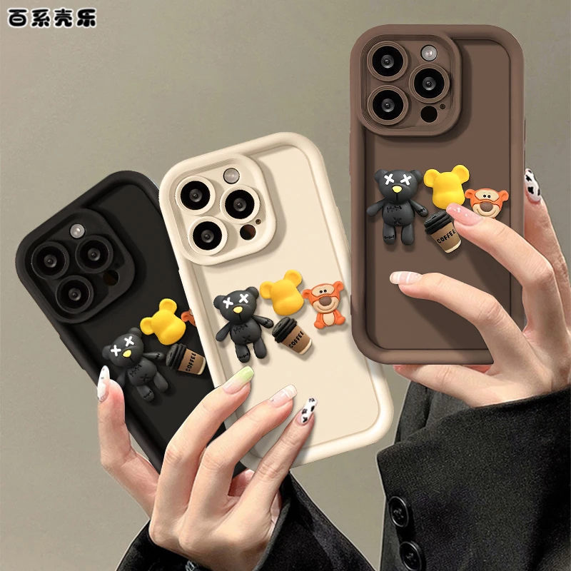 熊头跳跳虎苹果15华为/vivo/oppo/小米/天眼阶梯14promax手机壳