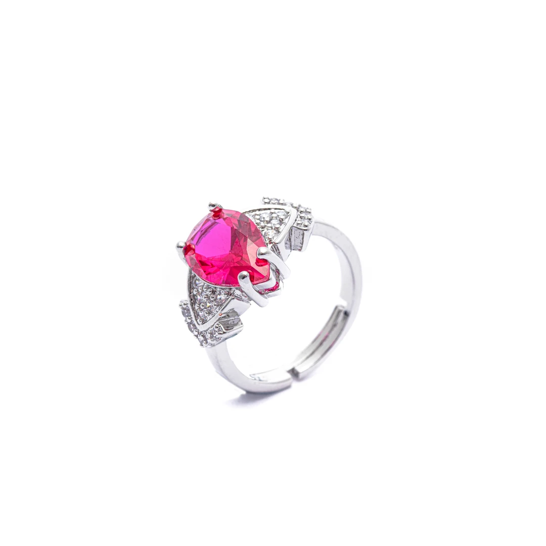 合金合成锆石戒指 璀璨精致可调节戒指-zyy272