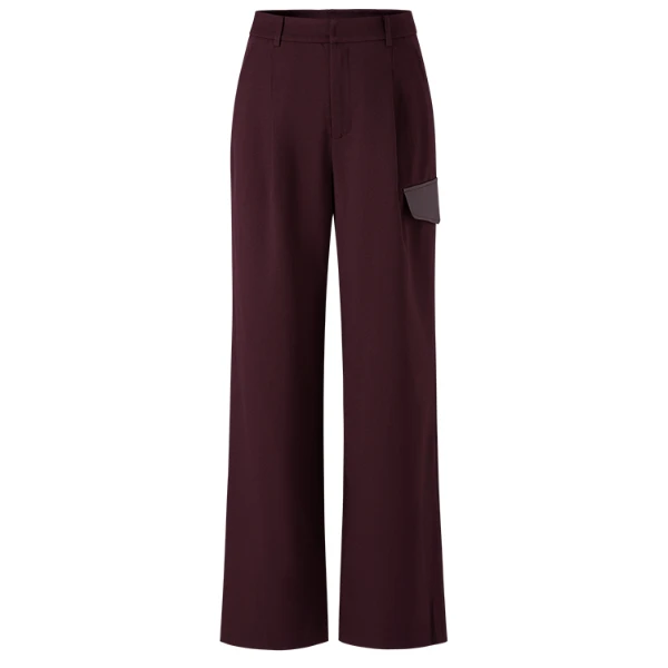 【曼德诗】气质休闲女士秋冬垂感长裤设计感长裤M102306454