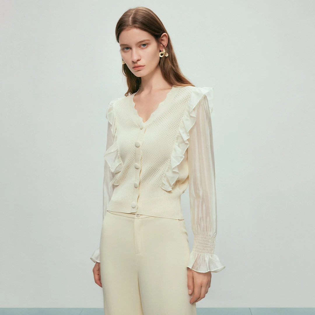 【九月专属】法式V领针织衫女春季2024天丝