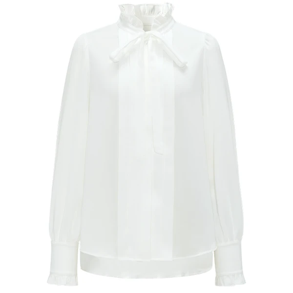 纯色气质衬衫女秋季优雅风轻奢设计感百搭通勤衬衣Y311306213