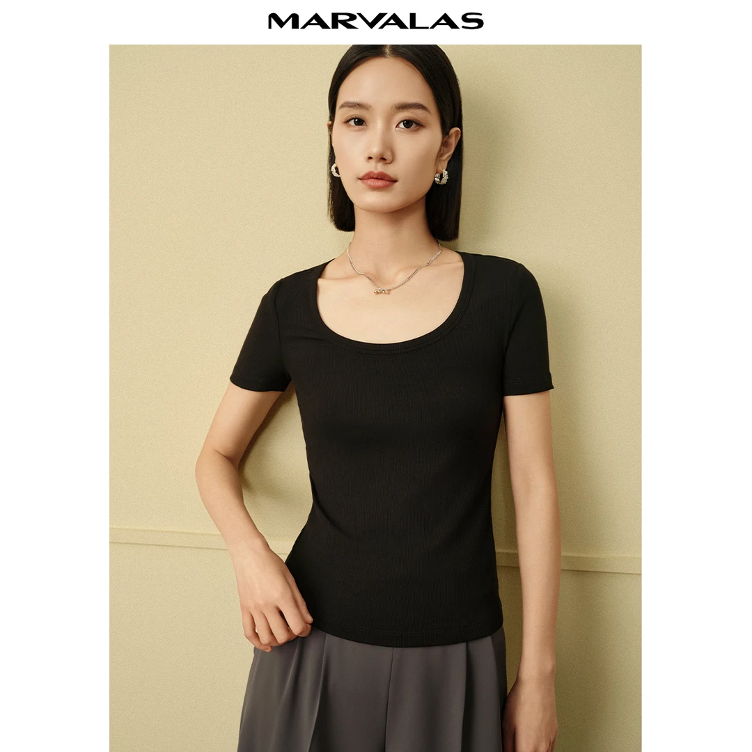 【专柜同款】M310105曼德诗休闲T恤印花圆领时尚国潮通勤女士