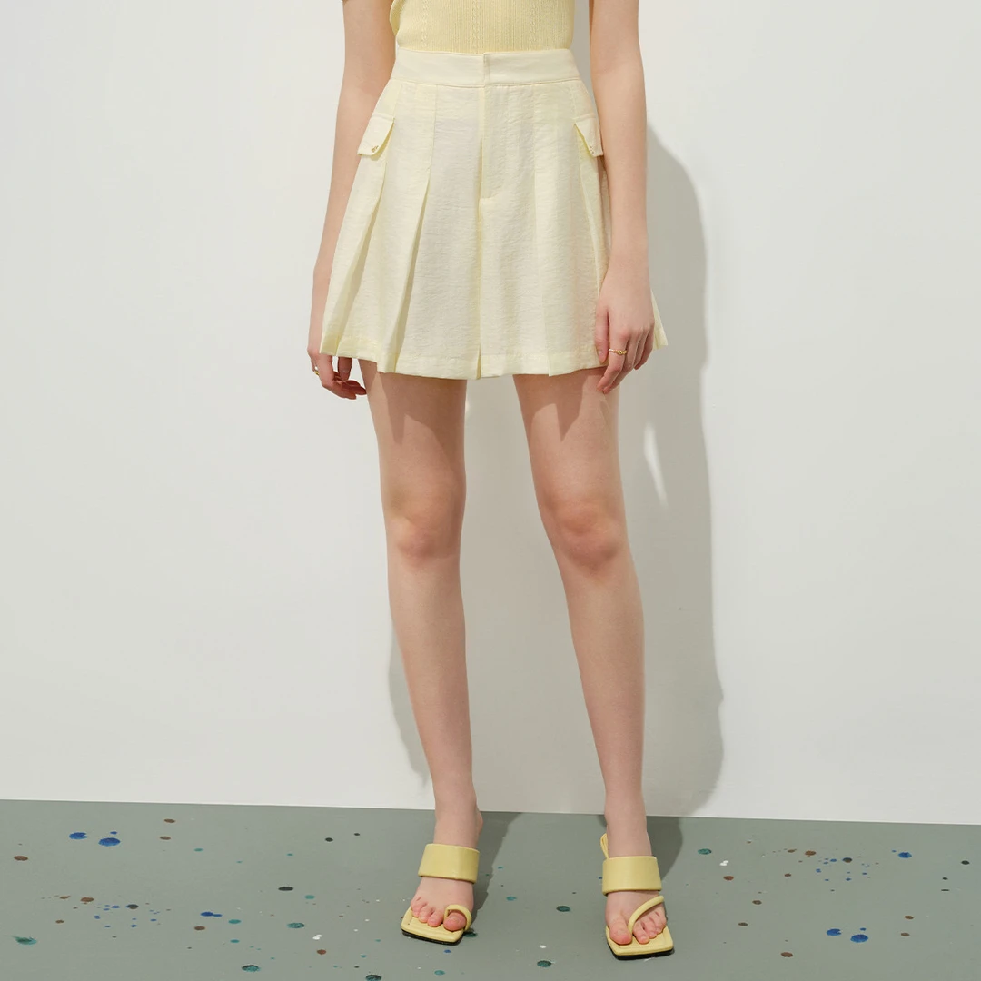 气质莱赛尔天丝休闲裤子夏2024压褶设计感通勤减龄裙裤Y101104120