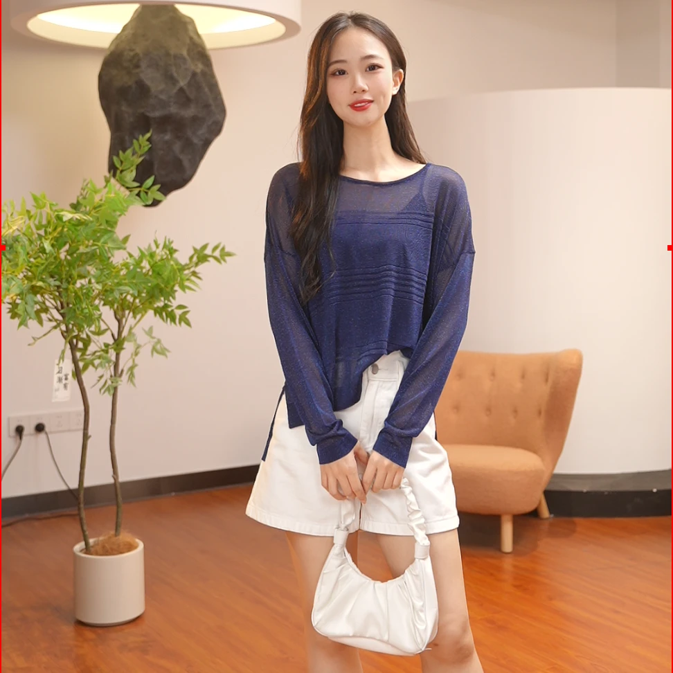 长袖设计款圆领柔软舒适其亲肤针织衫Y730286-96377