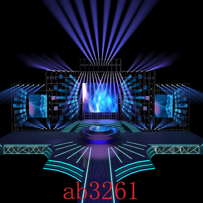 舞台背景布网红直播间背景墙d3d立体打碟舞台抖音主播布j唱歌跳舞