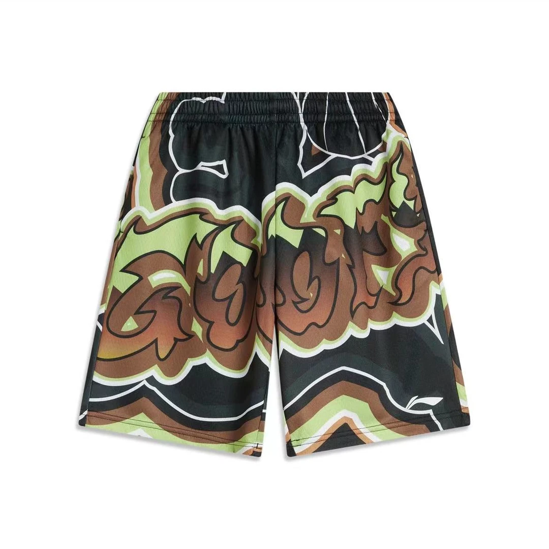 李宁男大童篮球系列吸汗舒适宽松休闲运动短裤YKSU049