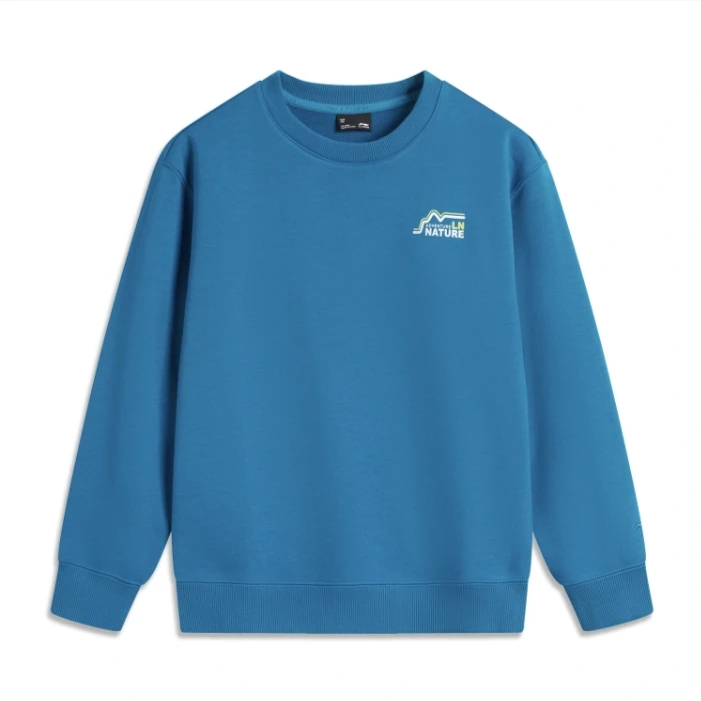 (2024新品)李宁男大童户外系列套头卫衣套头衫YWDU507-1长袖上衣