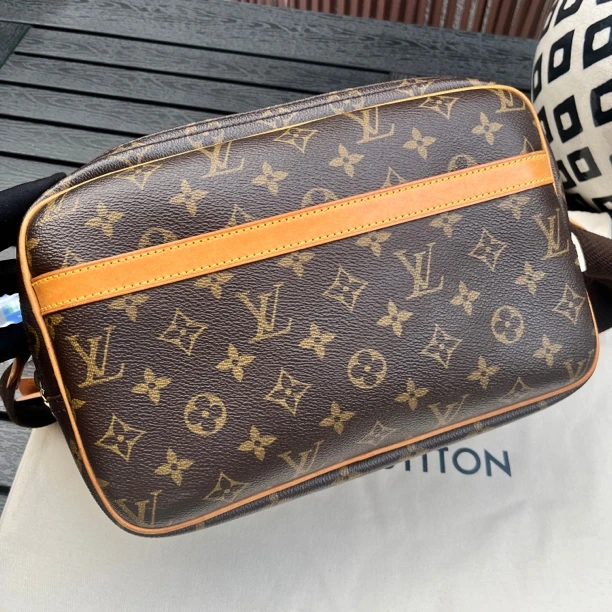 99新 LouisVuitton/路易威登 老花小号记者包 轻微气味男士双层